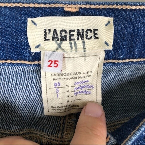 L'agence Sada Cropped Straight Leg Jeans Portland Wash Altered Size 25 - Picture 3 of 7